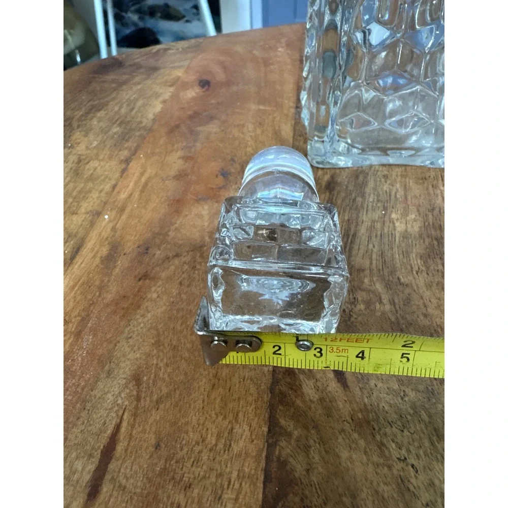Fostoria Whiskey Decanter Honeycomb Pattern Square Bottle with Stopper
